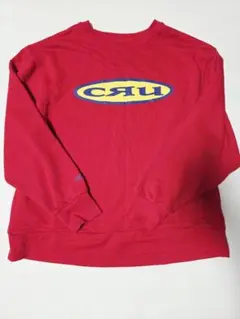 美品　CRU クルー オーバルロゴ スウェット トレーナー 赤のサムネイル