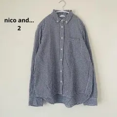 ニコアンド 綿 コットン nicoand... 2 M ギンガム チェック 青のサムネイル