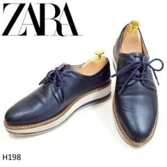 ZARA✨厚底スニーカー プラットフォーム　ラメネイビーブルー　23.5cm