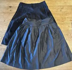 ナチュラルビューティベーシック黒 スカート2枚