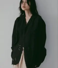 anuke Cutwork Opencollar Shirts ブラック 未使用のサムネイル