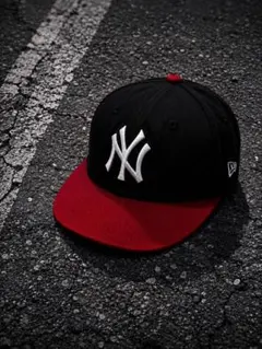 New Era ニューヨークヤンキース キャップ ブラック レッド