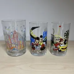 ディズニー　ミッキー　ミニー　ドナルド　ビンテージ　レトロ　グラス　セット