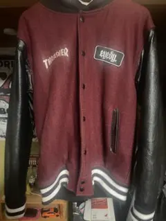 Thrasher スタジャン L ボルドー　廃盤　レアのサムネイル