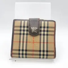 バーバリー　折財布　財布　ウォレット　ノバチェック　がま口　ブラウン