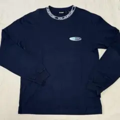 【レア品】XLARGE ロンTシャツ 長袖 襟ロゴ 刺繍ロゴ ネイビー M