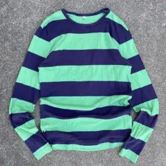 00s archive OLD UNIQLO グリーン×ネイビー 太 ボーダー