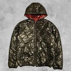 セール‼️光沢×チェック✨C.P.S. リバーシブル ジャケット L 黒/赤 中綿