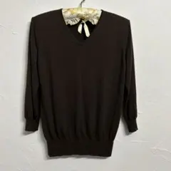 UNIQLO ブラウン Vネック ニット 七分袖