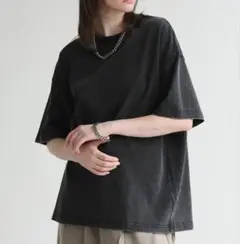 【ELLUV/エルヴ】ヴィンテージスノー加工 オーバー半袖Tシャツ