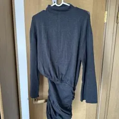 ZARA チャコールグレー ニットワンピース S