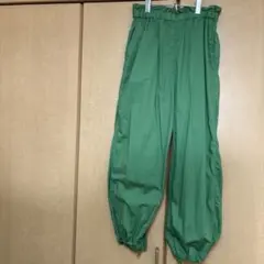 ニコアンド　nikoand グリーン ワークパンツ ウエストゴム