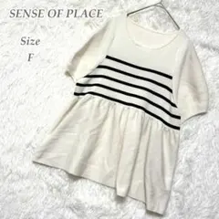 【最終価格・近日削除】SENSE OF PLACE ボーダー 切替チュニック Fのサムネイル