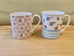 キャスキッドソン マグカップ ・花柄マグカップ２個セット