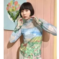 美品】あさぎーにょ POPPY シアー トップス 花柄 グリーン 長袖 - メルカリ