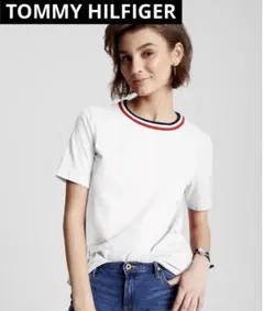 TOMMY HILFIGER ストライプカラークルーネックTシャツ