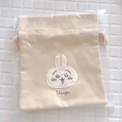 ちいかわ　ふわふわワッペン　巾着　うさぎ