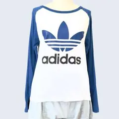 adidas アディダスoriginals ラグランロンT 白青