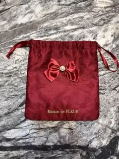 Maison de FLEUR 赤 リボン 巾着 メゾンドフルール