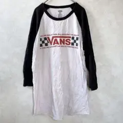 バンズ チェッカーフラッグ ラグラン 七分袖 Tシャツ Ｌ ストリートVANSのサムネイル