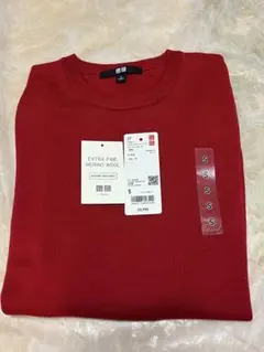 UNIQLO エクストラファインメリノウール セーター Sサイズ レッド