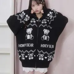 Honey Cinnamon くまチェリージャガードジップブルゾンのサムネイル
