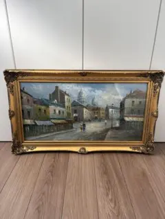 岸本喬夫 「街角 パリ」 油彩画 額装入り 風景画 - メルカリ