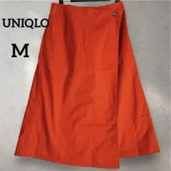 UNIQLO ユニクロ【M】ラップスカート オレンジ 美脚 完売品 ハイウエスト