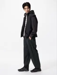 ウルトラストレッチアクティブトラックパンツ ブラック UNIQLO ユニクロ L