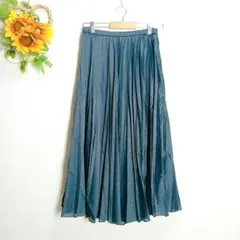 UNTITLED アンタイトル 上品プリーツスカート ブルー系 サイズ2 綺麗め
