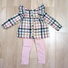 H&M チェック柄トップス レギンスセット 92cm