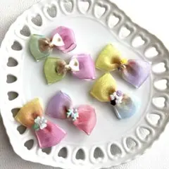 9. ヘアクリップ　ぱっちんどめ　ヘアピン　ハンドメイド　レインボー　虹