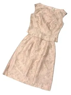 M'S GRACY　リネン混セットアップ　サイズ9号　ピンク　花柄刺繍