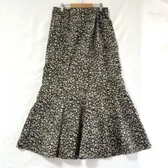 【FLASH BLUE】 レオパード マーメイド ロングスカート ブラウン L