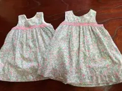 双子花柄ノースリーブワンピース2枚セット