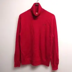 PUMA タートルネック ニットセーター 赤 ゴルフ 普段使い ウール混