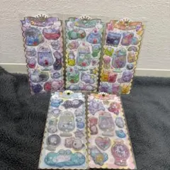 キラキラウォーターインシール　シマエナガ　うさぎ　ねこ　クラックス　５セット