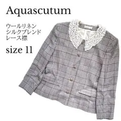 【極希少】Aquascutum クラシカル レース襟 クラブチェック ジャケットのサムネイル