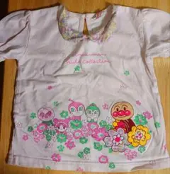 アンパンマン 花柄襟付きTシャツ 100cm