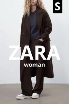 ZARA ウール ダブルブレスト コート グレー - メルカリ