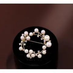 ▲匿名配送　パールブローチ コサージュ フォーマル 卒業式 入学式 ゴールド22