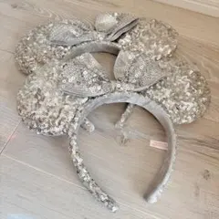 ミニー シルバー スパンコール　カチューシャ　ディズニーリゾート