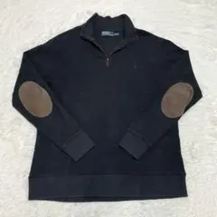 ポロラルフローレン ハーフジップ ニット XL エルボーパッチ ポニー刺繍