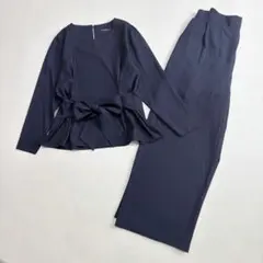 美品　Ｓｗｅｅｔ＆Ｓｈｅｅｐ　ウエストリボン ワイドパンツ セットアップ　紺