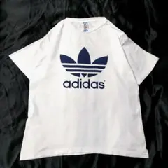90s USA製 adidas 両面 トレフォイル Ｔシャツ L