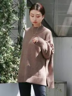 ハイネックワイドボリュームニット