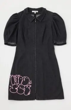 moussy ロゴ入り デニムワンピース