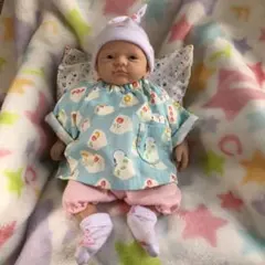 リボーンドール・フルシリコンベビー　スモック　シマエナガ【No.7】