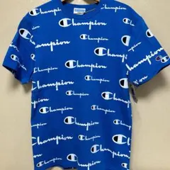 チャンピオン総柄ブルーＴシャツ〜新品未使用品〜男女兼用品〜サイズS〜Ｍ