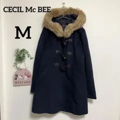 《美品》 セシルマクビー ダッフルコート Pコート ロングコート ネイビー 無地